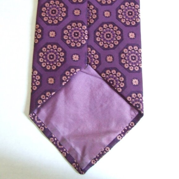 Playboy Neckwear tie vintage purple pink mandala floral pattern necktie 1960s - Picture 4 of 9